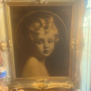 Light of the world infant baby Jesus framed vintage